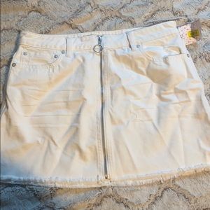 We the free zip up white skirt